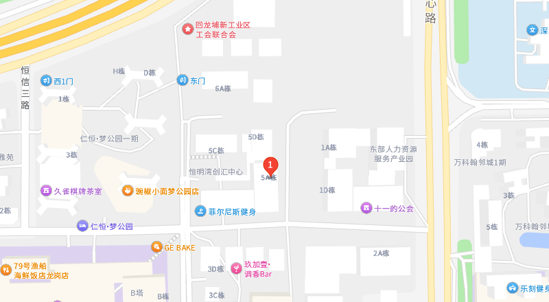 公司位置地图 · 深圳市龙岗区龙城街道恒明湾创汇中心5栋A座601B